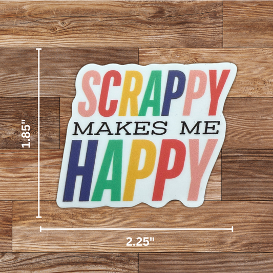 Scrappy Makes Me Happy Sticker - 4 Pack
