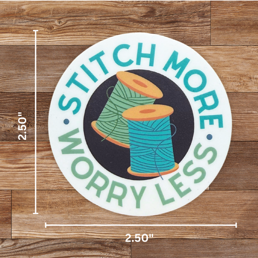 Stitch More Worry Less Sticker - 4 Pack