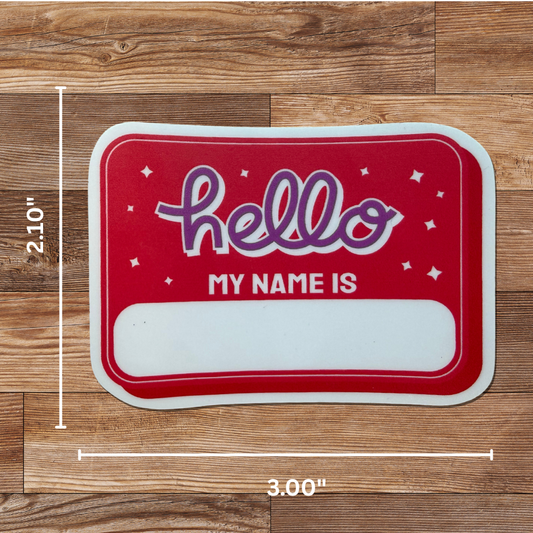 Hello My Name Is Sticker - 4 Pack