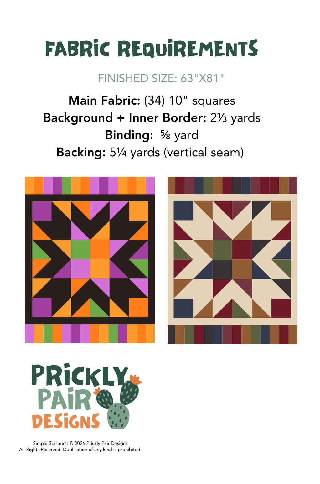 Simple Starburst Quilt Pattern