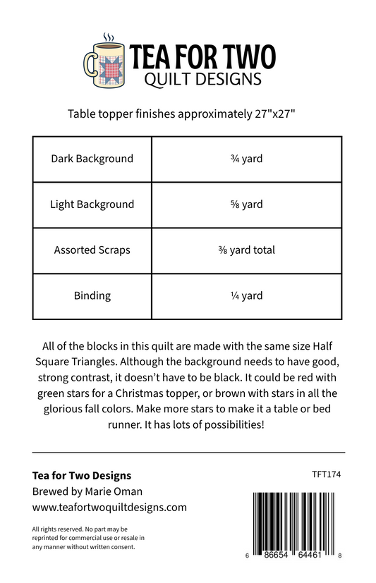 Wicker Table Topper Pattern by Tea for Two Designs